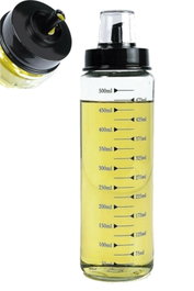 Hermia Juego de Dispensadores de Aceite de Vidrio Transparente de 500 ml (2 Piezas)
